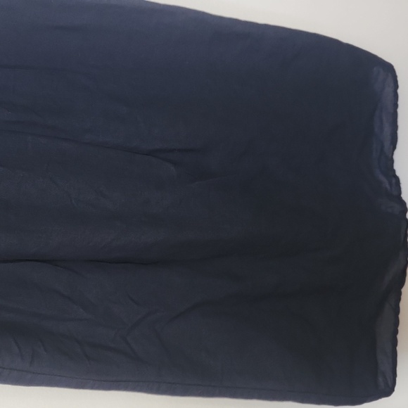 J Crew Navy Blue LINEN Blend Tank Shift Dress Floral Embroidered Womens XS - Picture 5 of 9